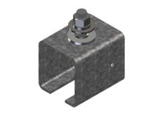 Heavy Duty C-Track Festoon Track Hanger, Galvanized Steel, To Mount Track To Angle Iron Support Channel