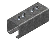 Heavy Duty C-Track Festoon Track Joint, Galvanized Steel (used only with track XA-22210 and XA-21805)